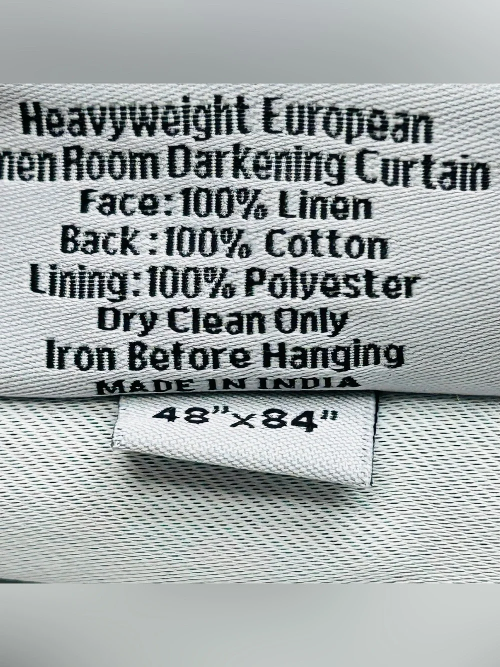 QUINCE Set 2 48x84 Heavyweight European Linen Room Darkening Curtains Cloud 9219